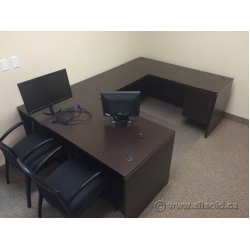 Espresso U/C Suite Desk with Client Knee Space